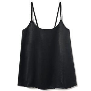 PJ Harlow Daisy Satin Sleek Black Camisole Top